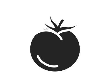 Domates ikonu. sebze yetiştiriciliği ve hasat sembolü. Doğal organik gıda. basit biçimdeki izole vektör resmi