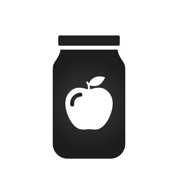 apple jam icon. jar and fruit preservation symbol. isolated vector image in simple style