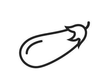 Patlıcan çizgisi simgesi. tarım, çiftlik, tarım ve hasat sembolü. Doğal organik sebze. izole vektör resmi