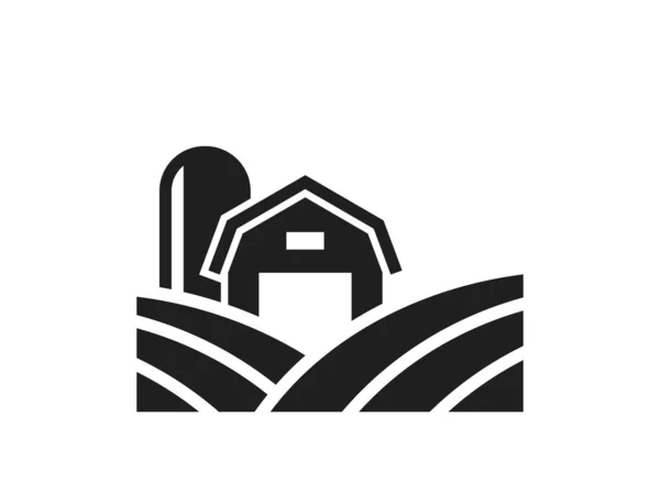 Feldscheune Und Feldsymbol Landwirtschaft Und Ländliches Symbol Isoliertes Vektorbild — Stockvektor