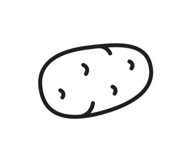 Patates çizgisi ikonu. Çiftçilik, tarım ve sebze sembolü. izole vektör resmi