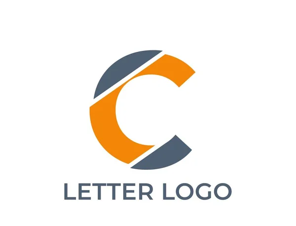 手紙Cロゴ アルファベットのロゴタイプベクトルデザイン 単純な形で分離されたベクトル画像 — ストックベクタ