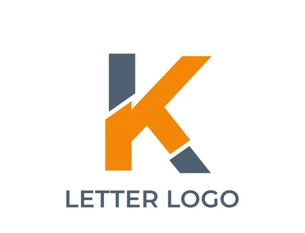手紙K型 創造的なアルファベットのロゴデザイン 単純な形で分離されたベクトル画像 — ストックベクタ