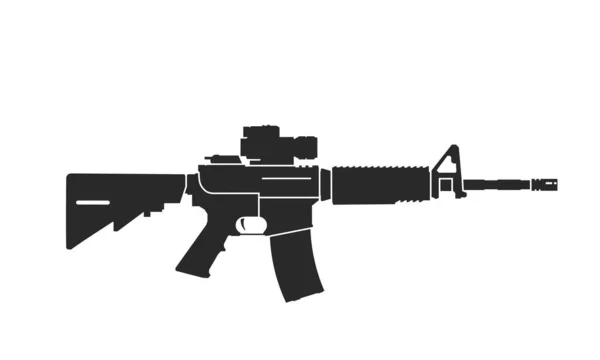 Icono Del Rifle Asalto Carabina Arma Símbolo Del Ejército Imagen — Vector de stock