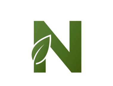 Yaprak logosu olan b harfi. yaratıcı ilk logo tasarımı. Çevre dostu, ekoloji ve çevre sembolü. basit biçimdeki izole vektör resmi