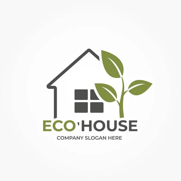 Logotipo Eco House Diseño Del Logotipo Del Negocio Creativo Eco — Vector de stock