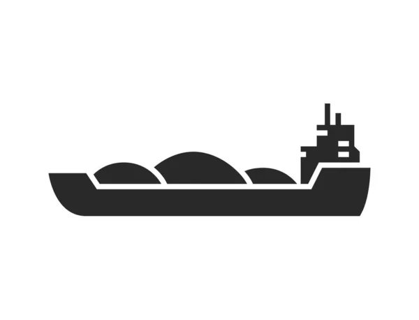 Schip Schip Icoon Symbool Van Het Riviervrachtschip Geïsoleerde Vectorafbeelding Eenvoudige — Stockvector