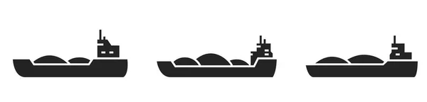 Uszály Ikon Készlet Folyami Teherhajó Vízi Szállítási Szimbólumok Elszigetelt Vektor — Stock Vector