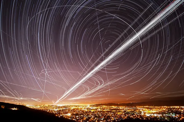 San Jose Sky Trails — Stock Photo, Image