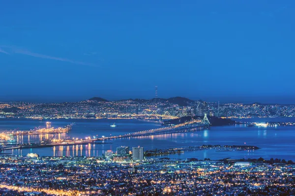 San Francisco Bay in Pre-Dawn Blue — Stock Photo, Image