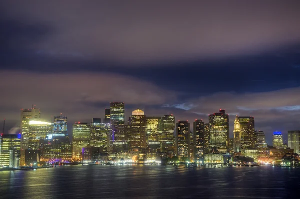 Boston Skyline at Night — Stock Photo, Image
