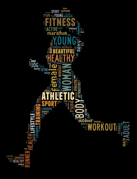 Woman running info-text graphic — Stock fotografie