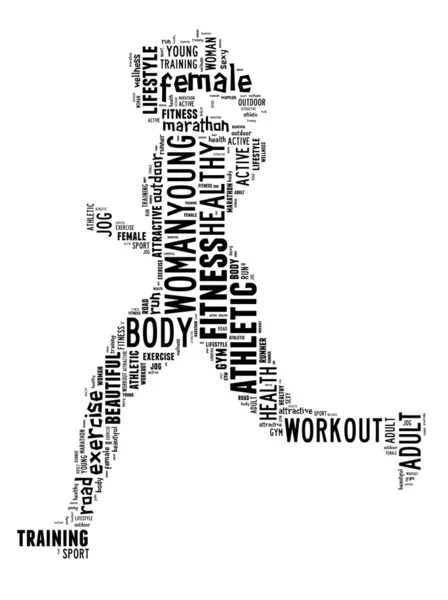 Woman running info-text graphic — Stock Photo, Image