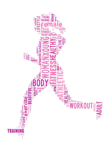 Woman running info-text graphic — Stock Photo, Image