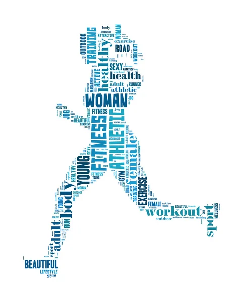 Woman running info-text graphic — Stock Photo, Image