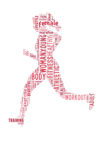 Woman running info-text graphic — Stock Photo, Image