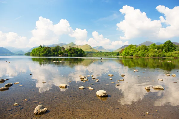 Pohled na keswick a skiddaw — Stock fotografie