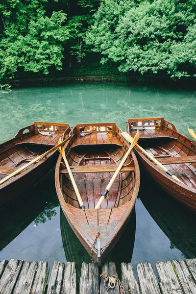 Wooden boats for hire — Stock Photo, Image