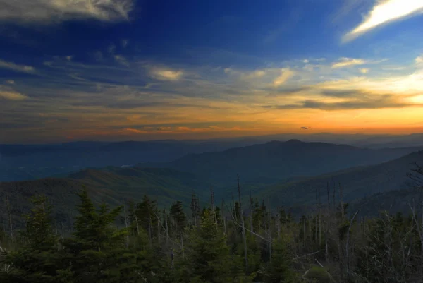 Smoky mountain zachód słońca — Zdjęcie stockowe