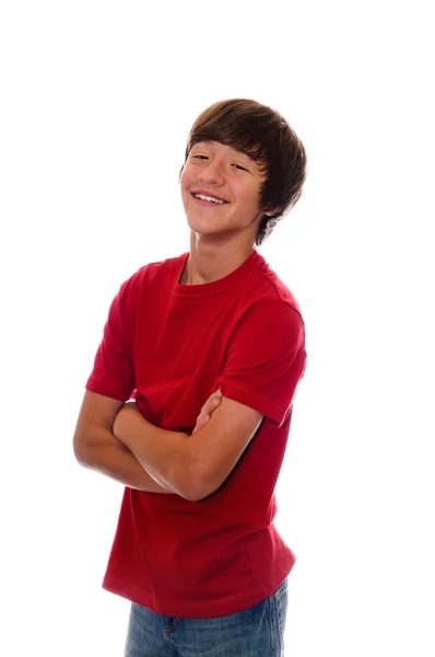 Happy teen with arms crossed — Stock Photo, Image