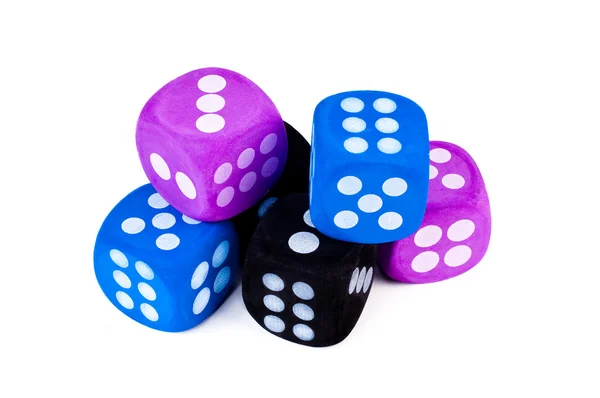 Stack of big dice on white. — Stock Photo, Image
