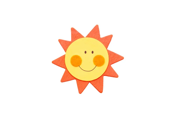 Smiling sun isolated on white. — Stock Photo, Image