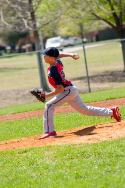 Teen baseball pitcher clipart