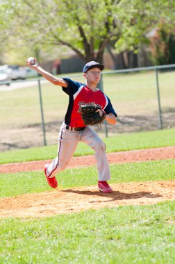 Teen baseball pitcher clipart