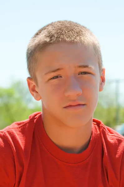 Sad and depressed teen boy — Stock Photo, Image