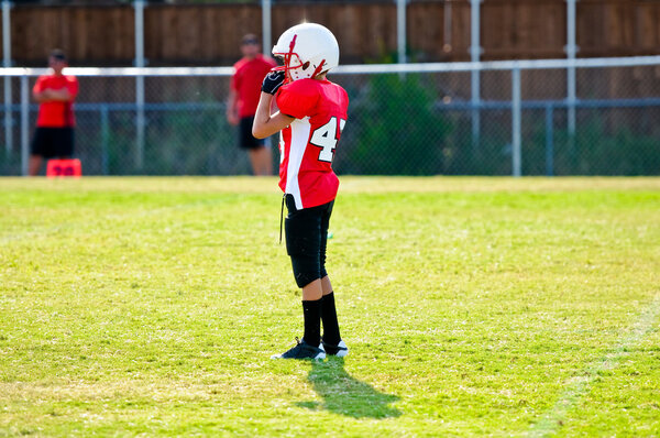 Young american football player