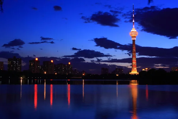 Nightscape of CCTV tower,beijing — Stock Photo, Image