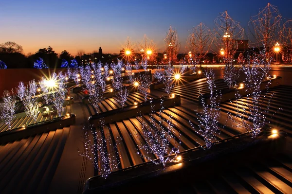 Cityscape of lights at sunsets — Stock Photo, Image