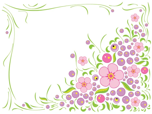 Цветы и клюква — стоковый вектор