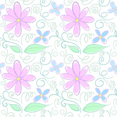 çiçek renkli kalem deseni