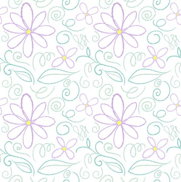 Flower pencil outline pattern — Stock Vector