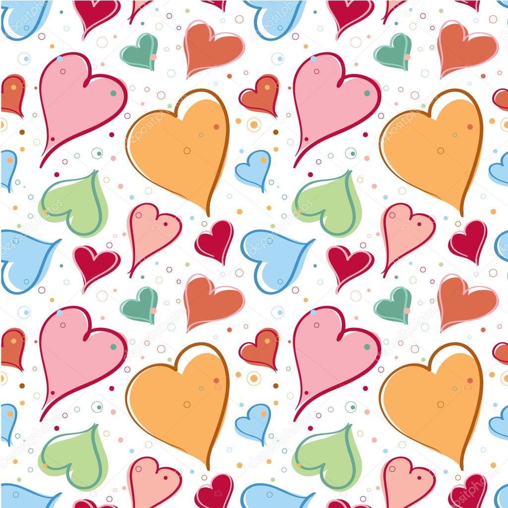 Bright hearts pattern