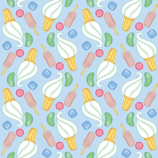 Seamless pattern with icecream and candy