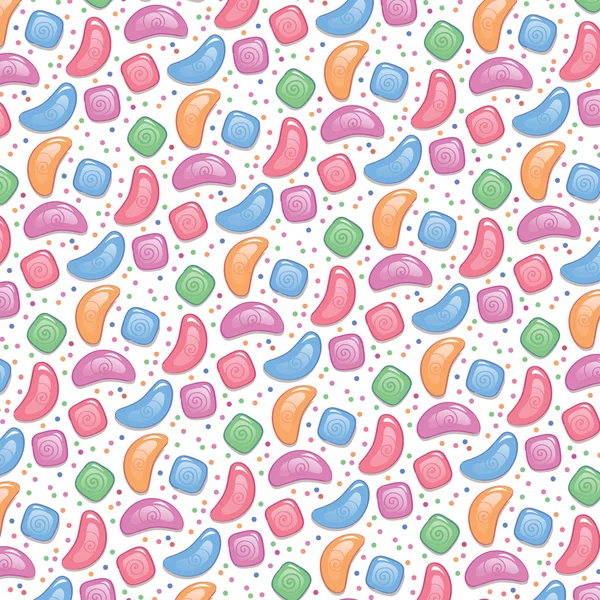 Seamless pattern with candy and confetti — Stock Vector