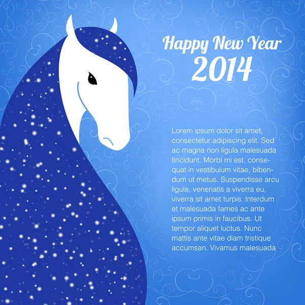 Tarjeta postal para el año 2014 del Caballo . — Archivo Imágenes Vectoriales