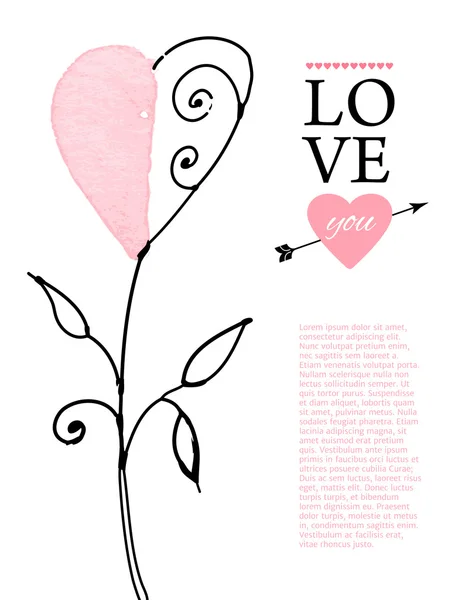 Carte postale pour la Saint-Valentin — Image vectorielle
