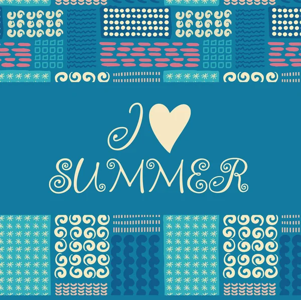Summer card with heart . Seamless pattern. — Stock Photo, Image