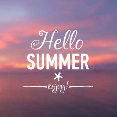 Deniz arka plan ile yaz kartı