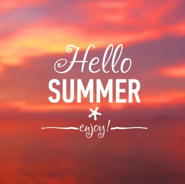 Deniz arka plan ile yaz kartı