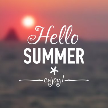 Deniz arka plan ile yaz kartı