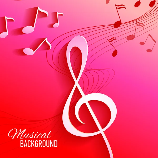 Vector background with music notes and key — Stock Vector