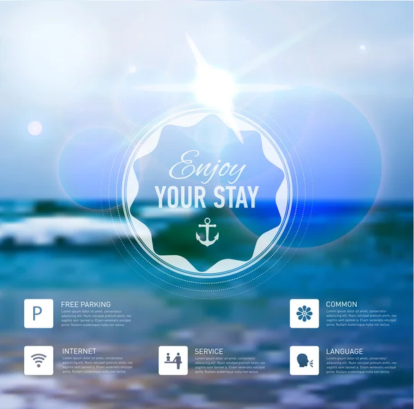 Web-Interface. Hintergrund am Meer — Stockvektor