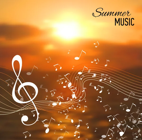 Deniz müzik anahtar ve Notlar arka plan bulanıklık