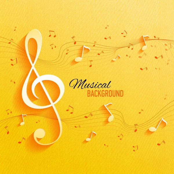 Vector background with music notes and key — Stock Vector