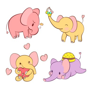 Farklı renklerde, sevimli, yaşlı çıkartma seti. Kawaii tarzı. Farklı ruh hallerinde yaşlıların olduğu çizgi film emoji etiketi. Vektör illüstrasyonu.