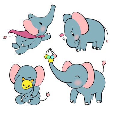 Sevimli yaşlılarla birlikte duygusal çıkartma seti. Kawaii tarzı. Farklı ruh hallerinde yaşlıların olduğu çizgi film emoji etiketi. Vektör illüstrasyonu.